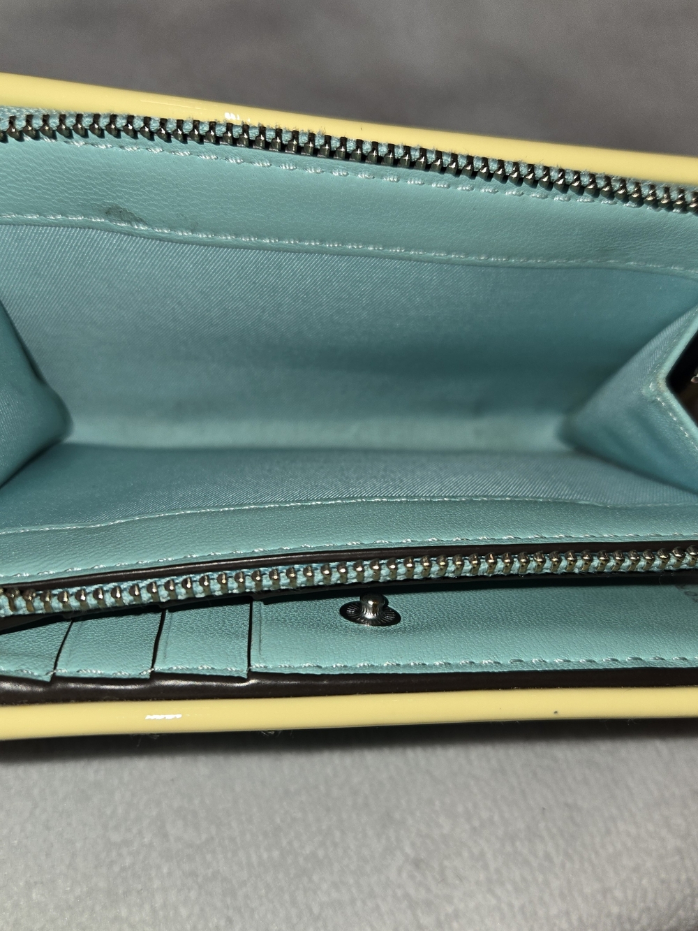 Tory Burch Quilted Aqua Leather Wallet - Picture 9 of 16